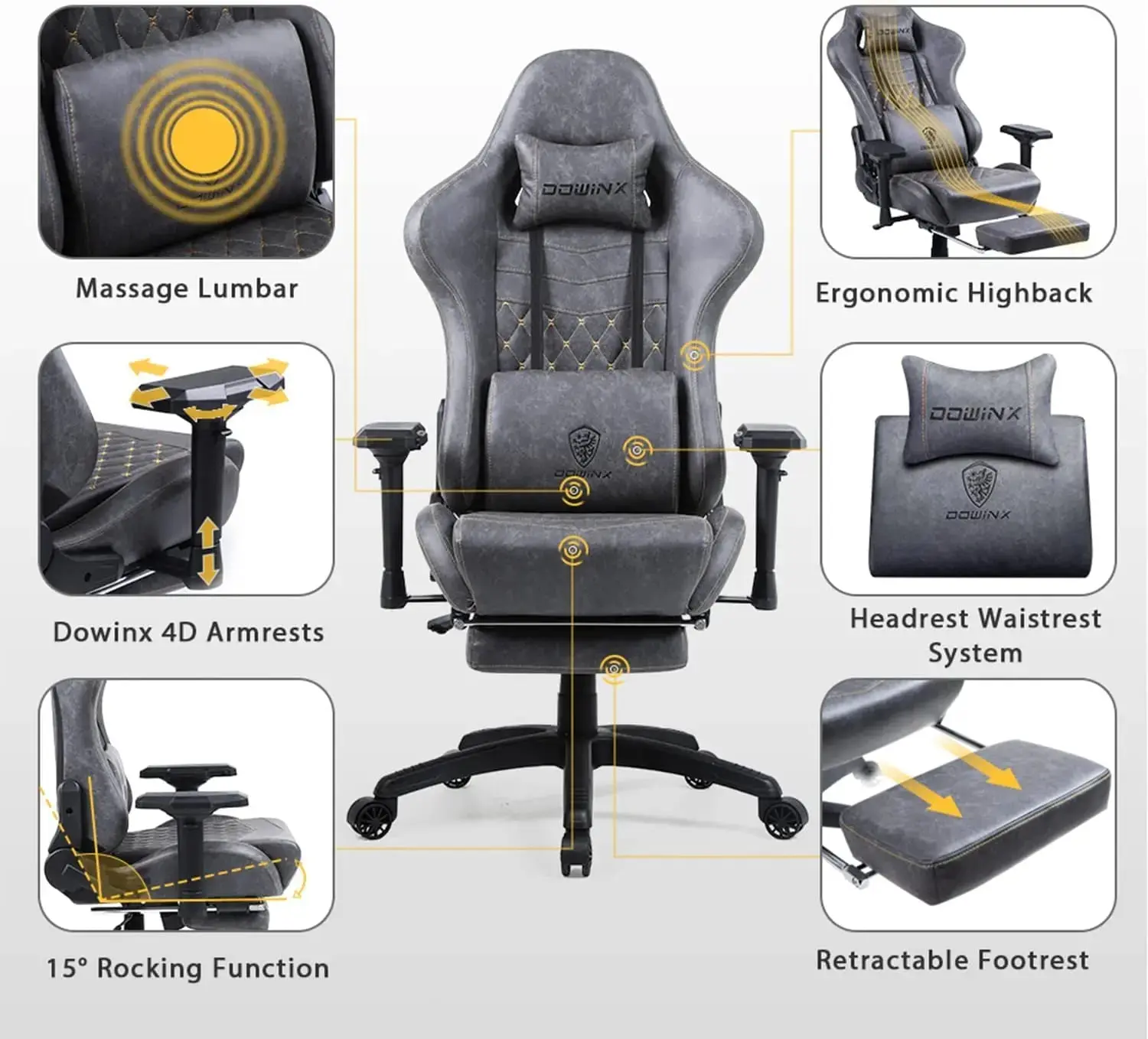 Dowinx Retro Series 6689S-Grey-4D armrests - Image 3