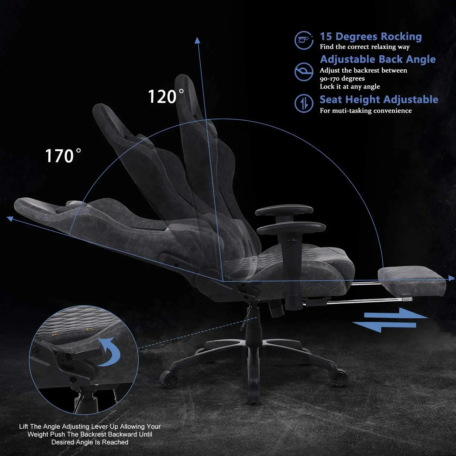 Dowinx Retro Series 6689S-Grey-4D armrests - Image 4
