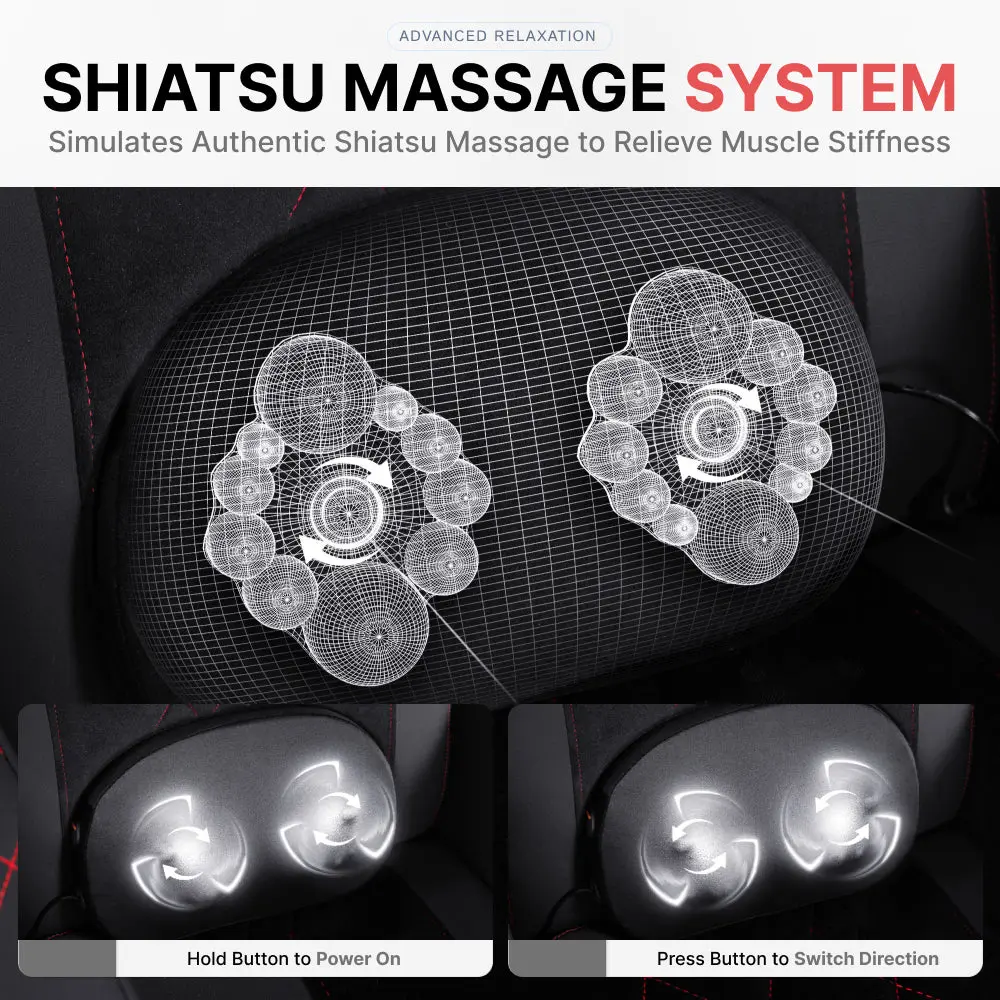 Dowinx 66D3 Wide Office Chair with Massage & Recline-Black & Red - Image 3