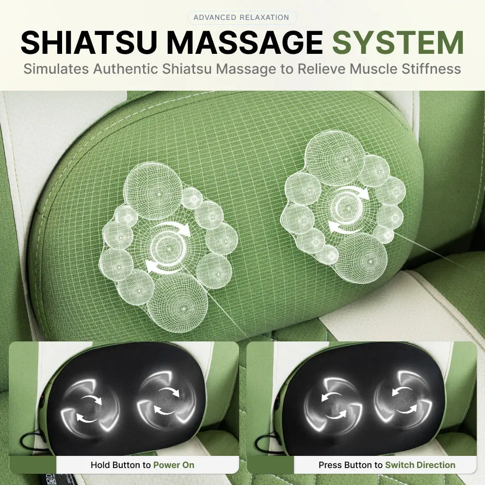 Dowinx 66D3 Wide Office Chair with Massage & Recline-Green - Image 3