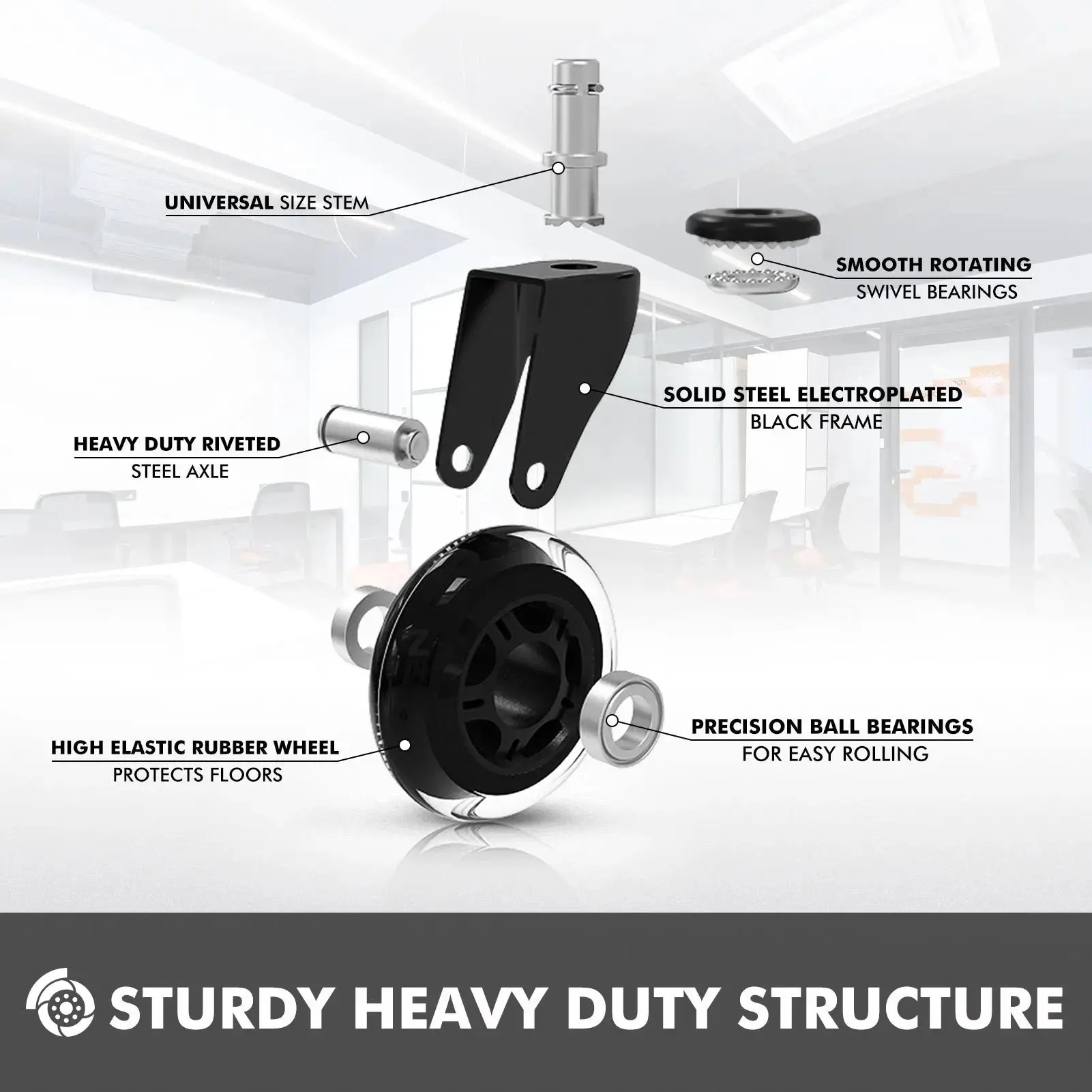 Dowinx Chair Castors （5 wheels) - Image 5