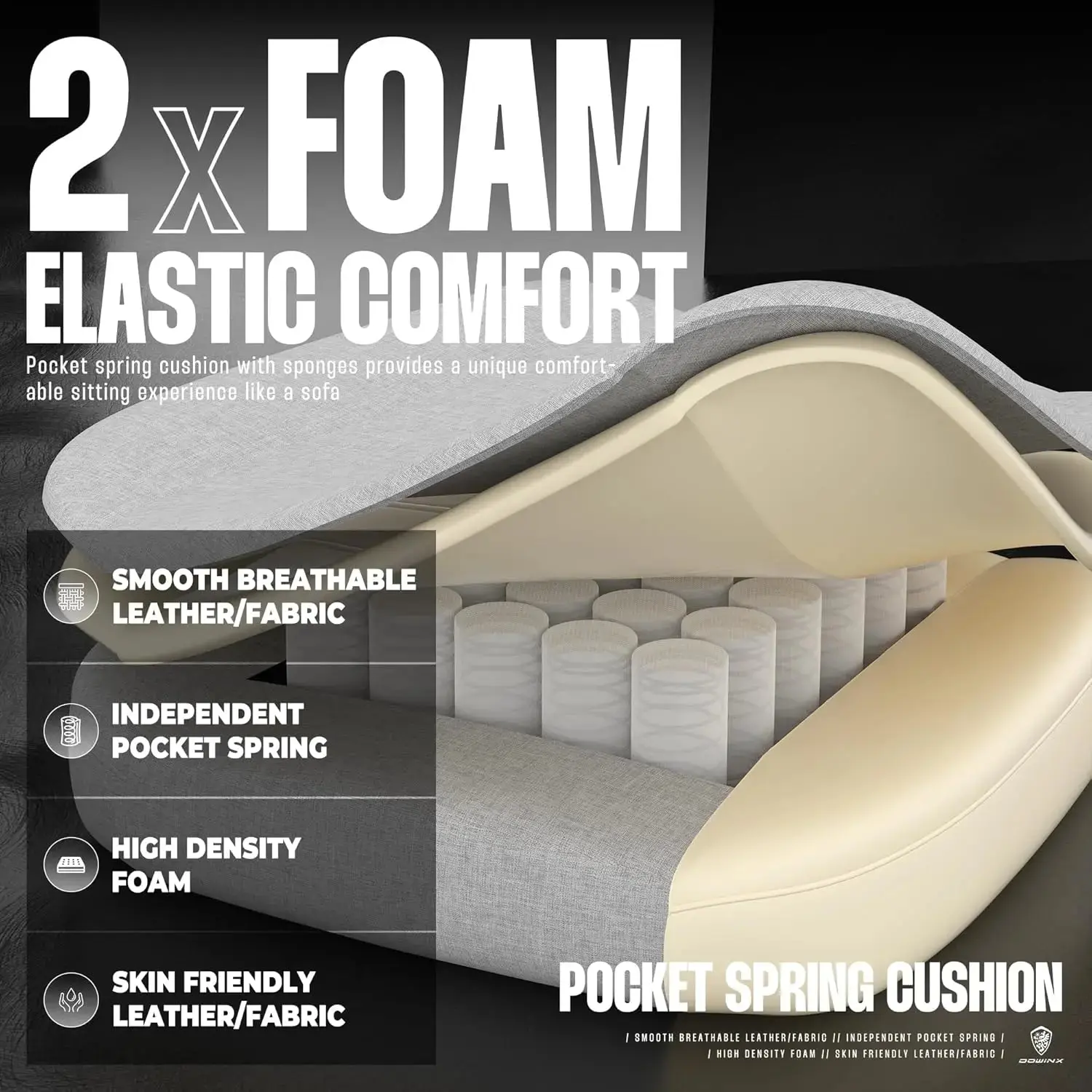 Heavy-Duty Series -MB33B White Grey（Fabric） - Image 4