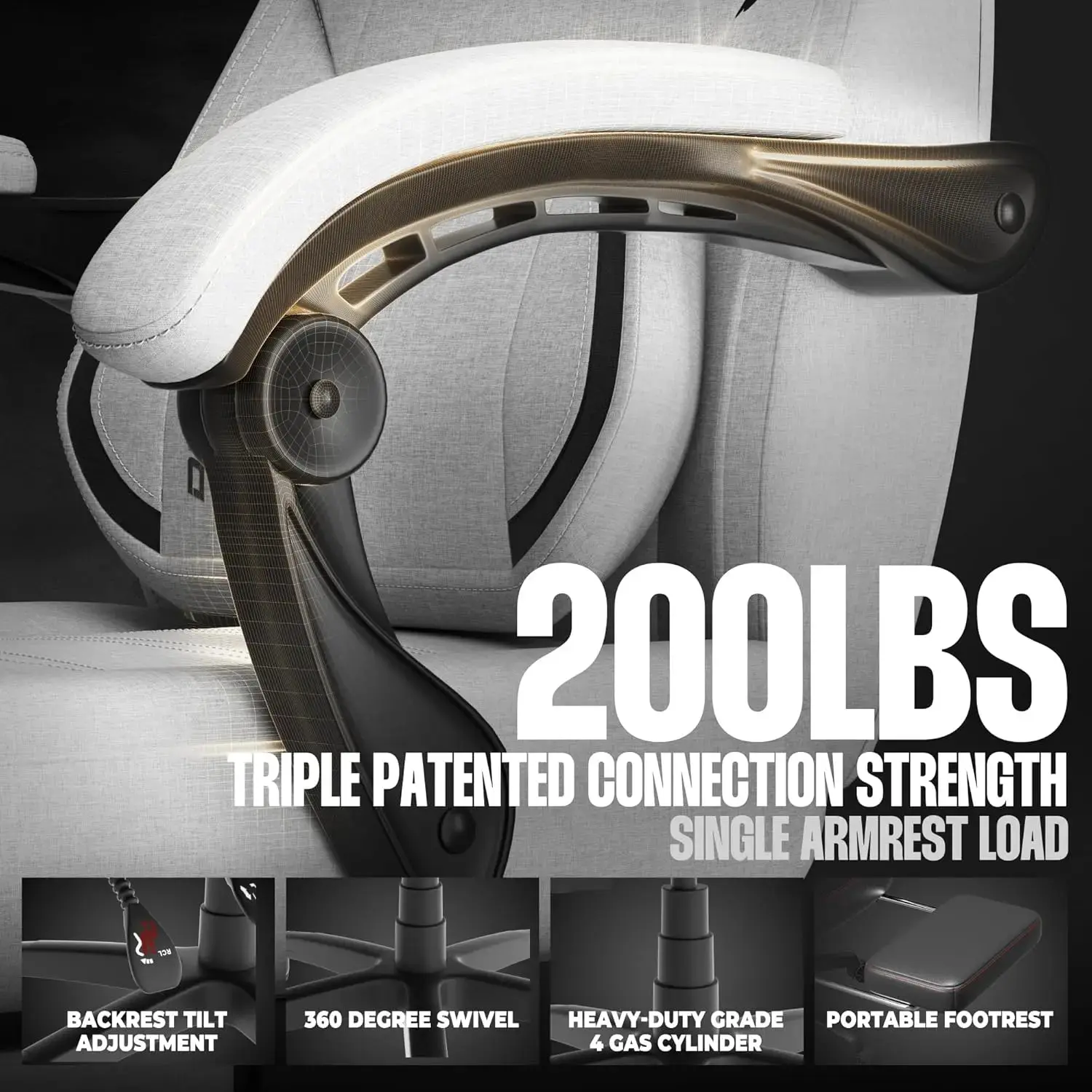 Heavy-Duty Series -MB33B White Grey（Fabric） - Image 8