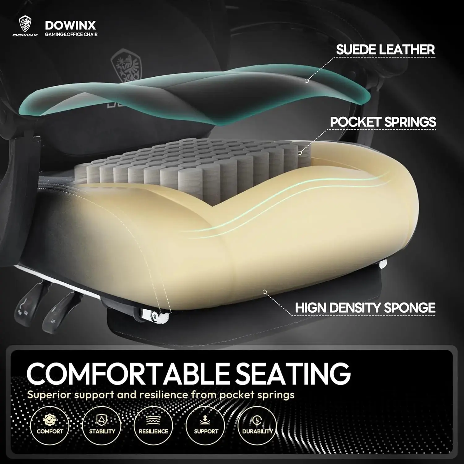 HEATED MASSAGE SERIES MB38 BLACK（Fabric） - Image 5