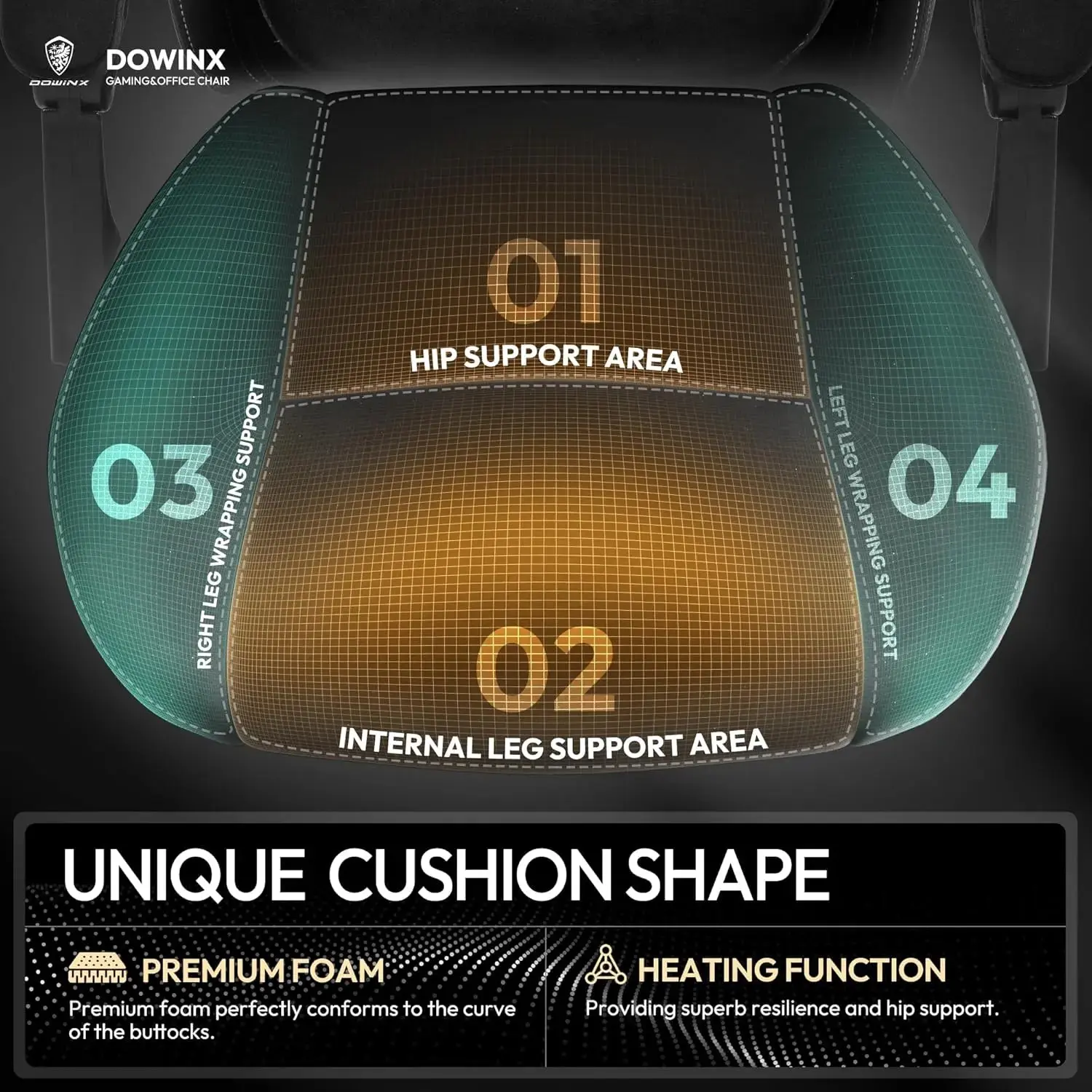 HEATED MASSAGE SERIES MB38 BLACK（Fabric） - Image 8