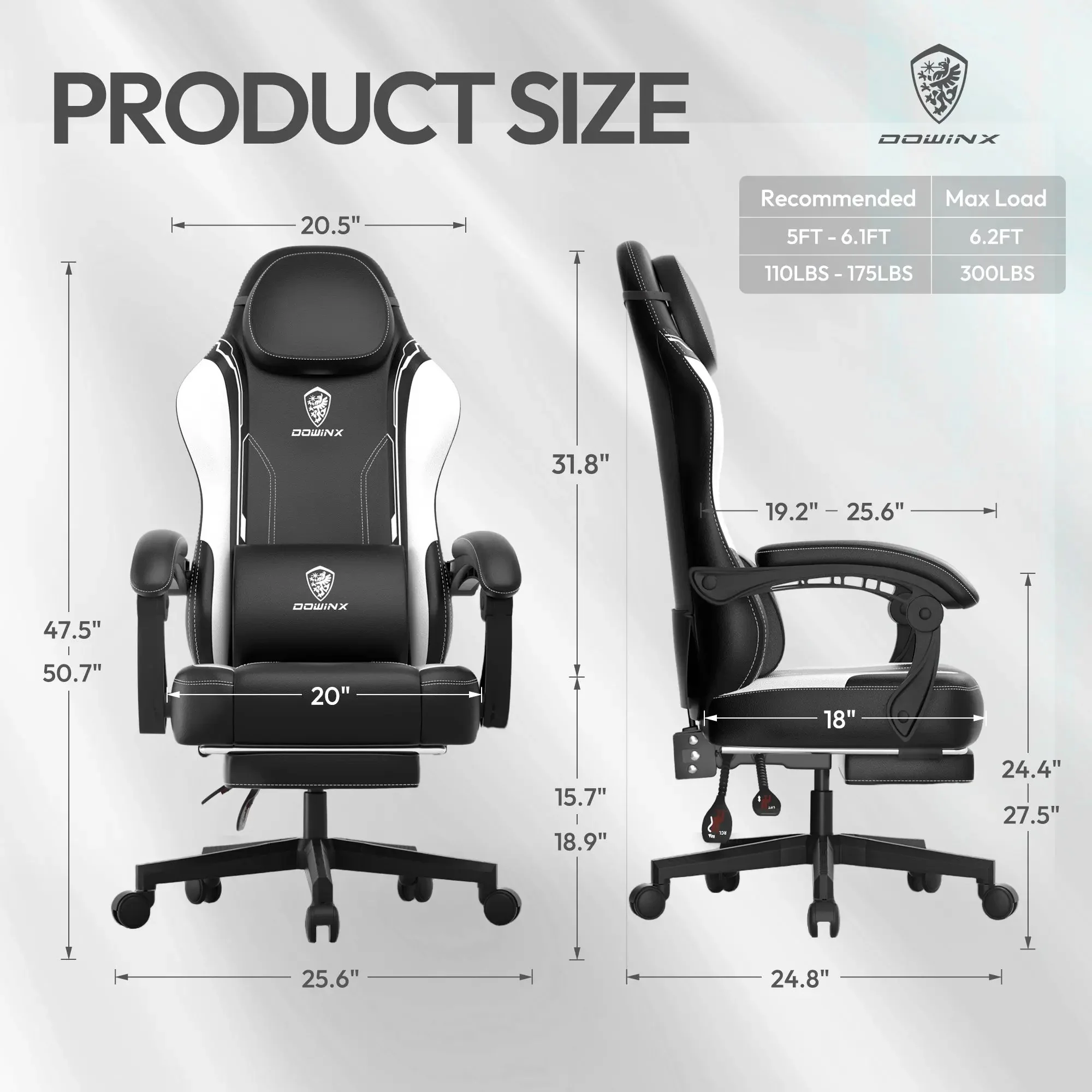 ERGONOMIC SERIES 6650-BLACK&WHITE｜Dowinx - Image 8