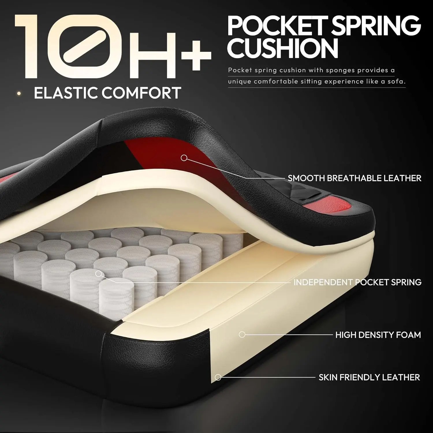 ERGONOMIC SERIES 6650A-Red New - Image 3