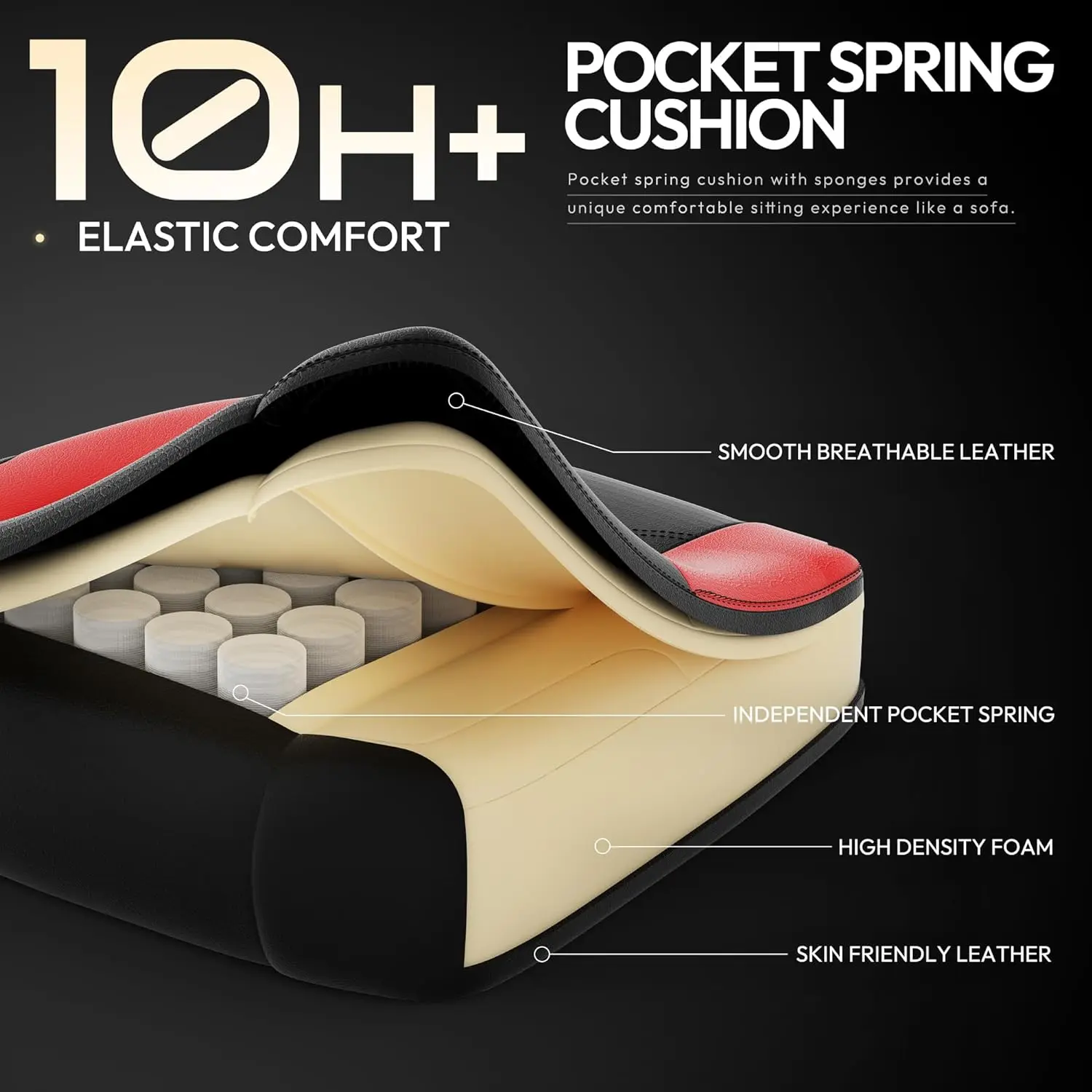 ERGONOMIC SERIES 6650-BLACK&RED - Image 3