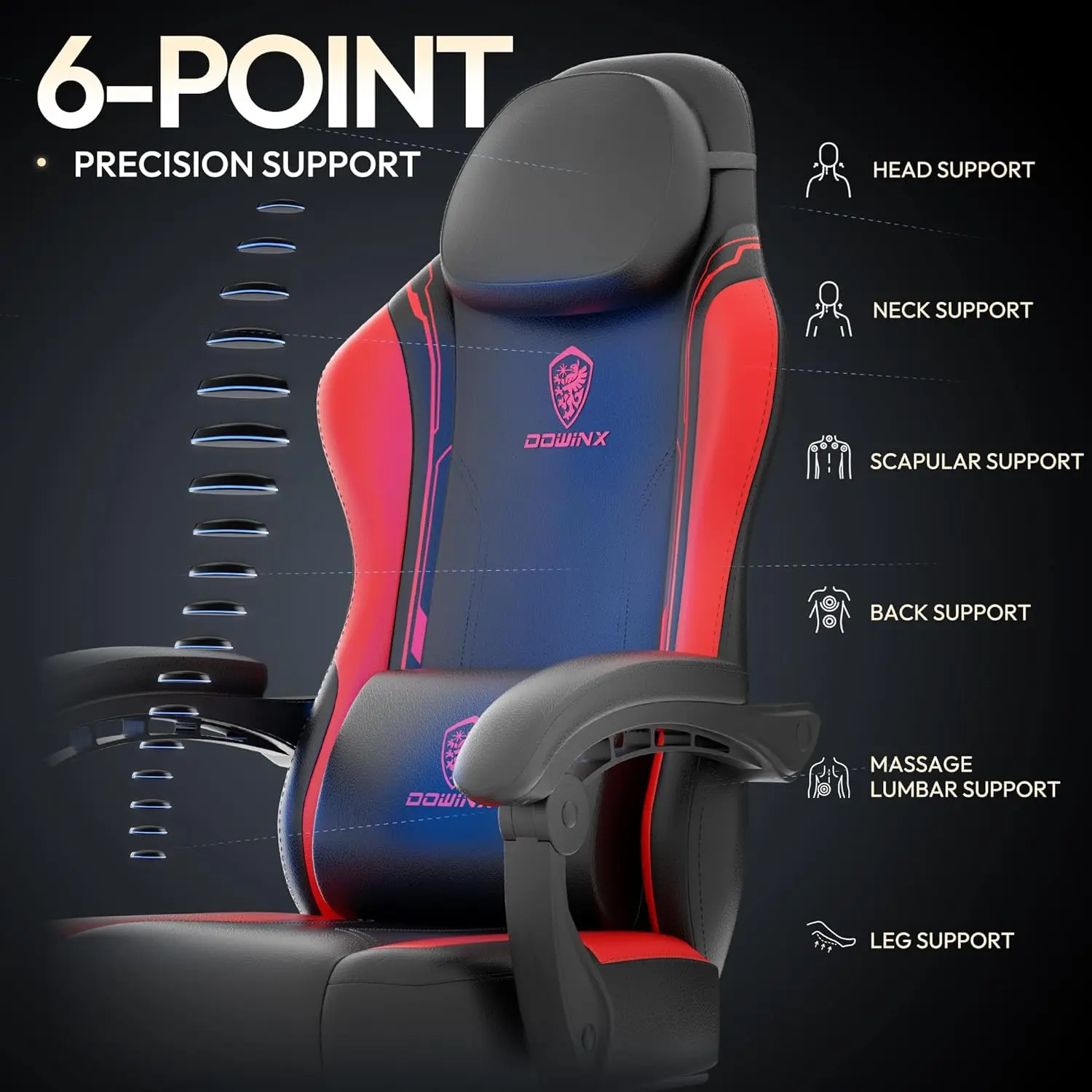 ERGONOMIC SERIES 6650-BLACK&RED - Image 4