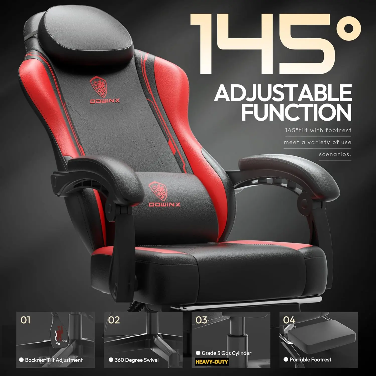 ERGONOMIC SERIES 6650-BLACK&RED - Image 5