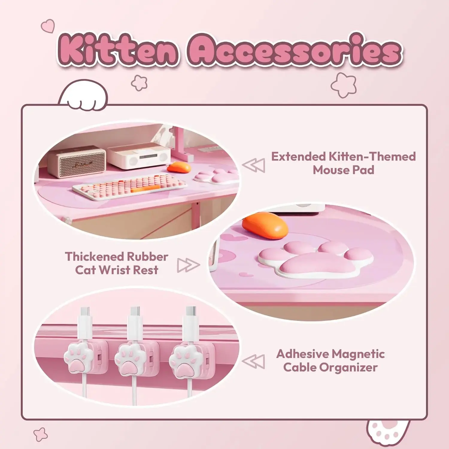 L-Shaped Gaming Desk Cute SERIES - Image 3