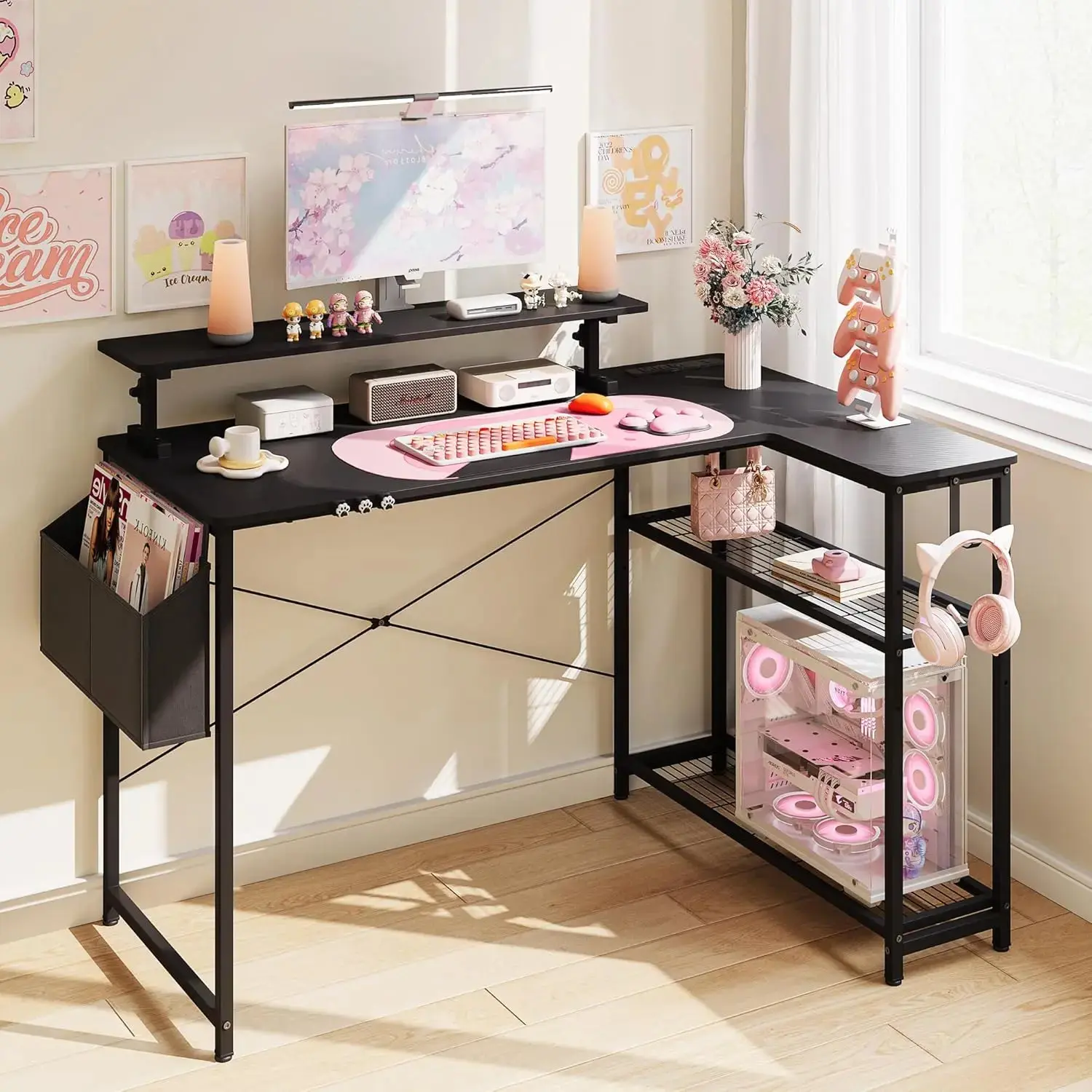 L-Shaped Gaming Desk Cute SERIES - Image 7