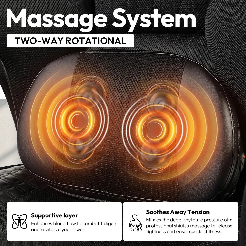 Office Chair QL-66B3 -Black– Big & Tall Massage Boss Chair for Work & Relax | Dowinx - Image 6