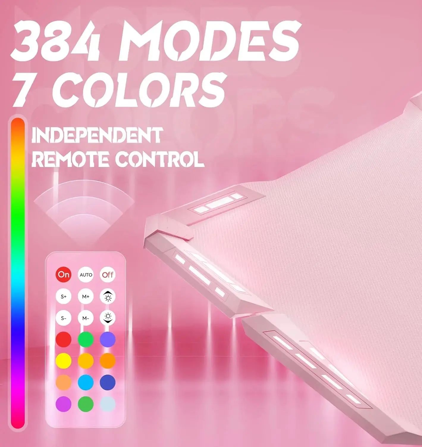 T-Shaped LED Series Gaming Desk 63 Inch Pink - Image 4