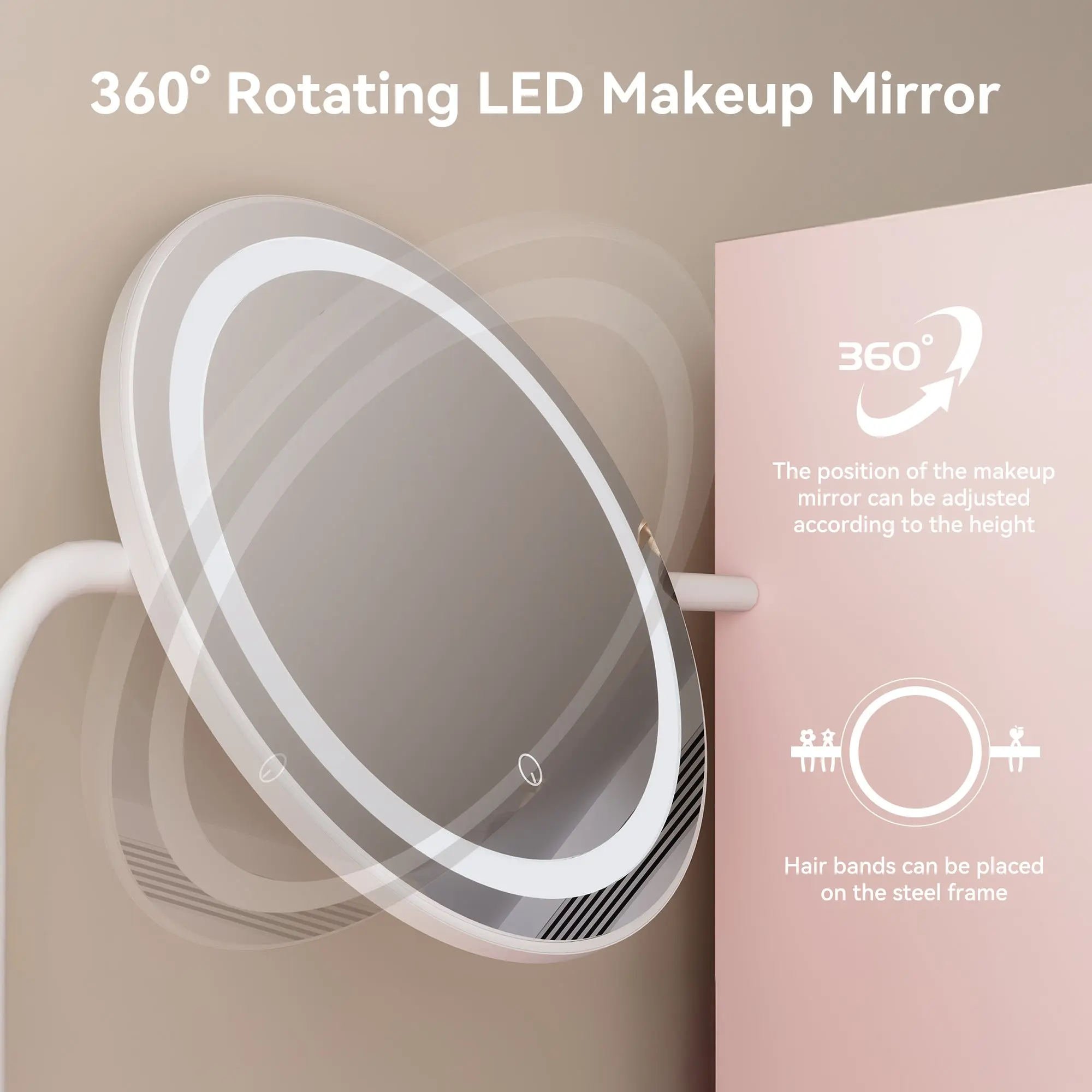 Vanity Desk GJ Pink and White - Image 8